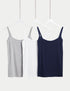 Marks & Spencer "3pk Cotton Rich Lace Trim Vests"